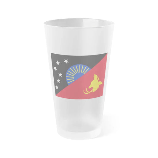 Flag of Sandaun Papa New Guinea - Frosted Pint Glass 16oz 16oz Frosted - Go Mug Yourself