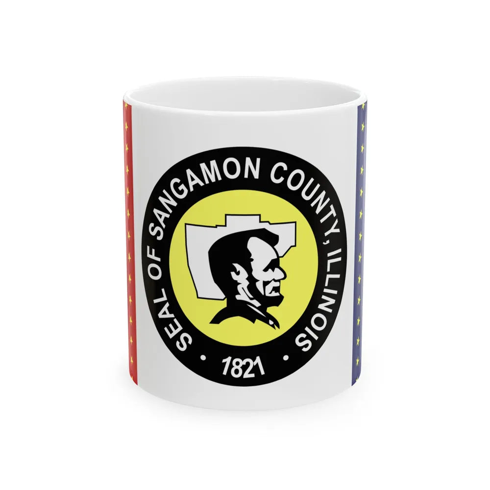 Flag of Sangamon County Illinois (United States) White Coffee Mug 11oz - Go Mug Yourself