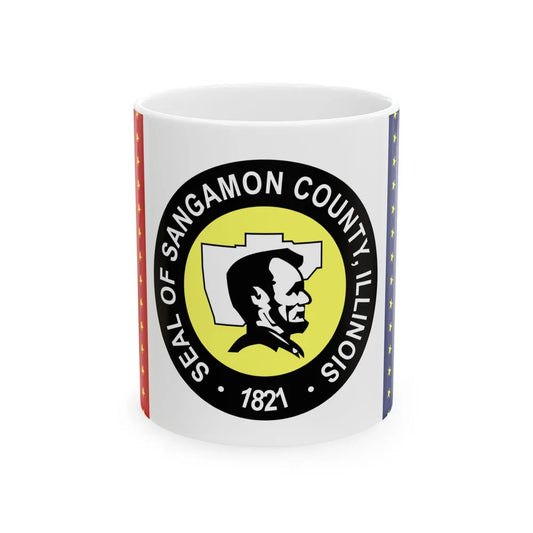 Flag of Sangamon County Illinois (United States) White Coffee Mug 11oz - Go Mug Yourself