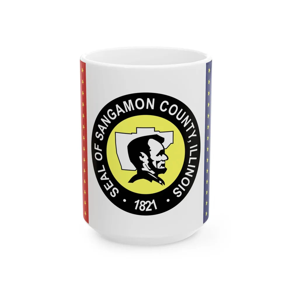 Flag of Sangamon County Illinois (United States) White Coffee Mug 15oz - Go Mug Yourself