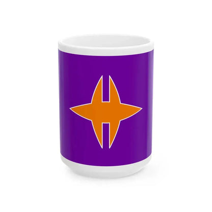 Flag of Sangawa Kagawa 1969-2002 (Japan) White Coffee Mug 15oz - Go Mug Yourself