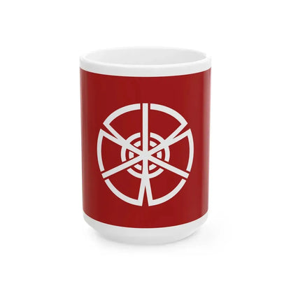 Flag of Sanko Oita 1961-2005 (Japan) White Coffee Mug 15oz - Go Mug Yourself