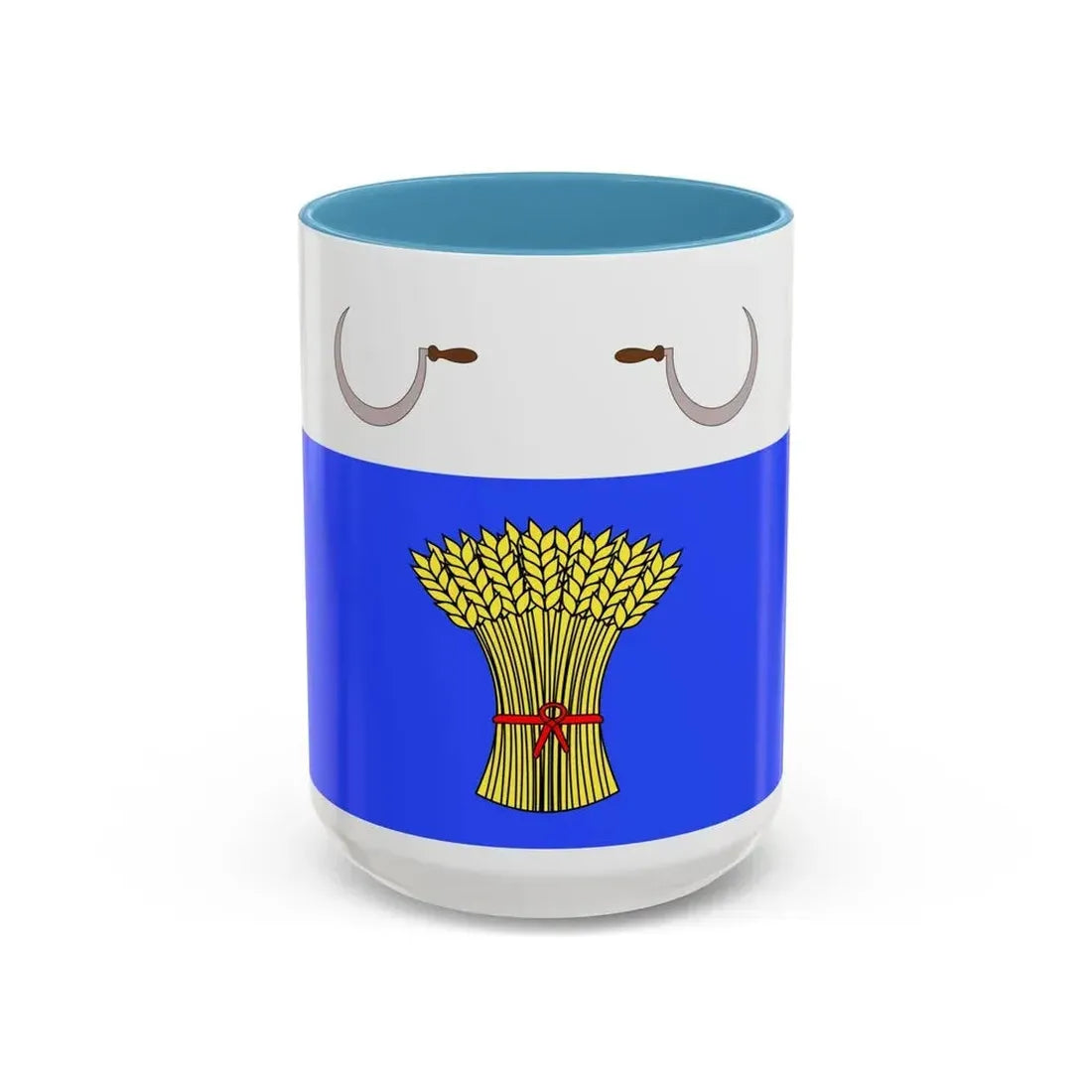 Flag of Sannat Malta - Accent Coffee Mug 15oz Light Blue - Go Mug Yourself