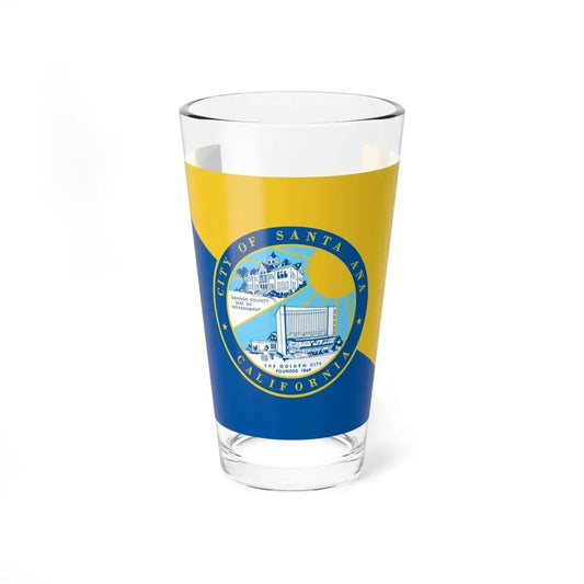 Flag of Santa Ana, California - Pint Glass 16oz 16oz - Go Mug Yourself