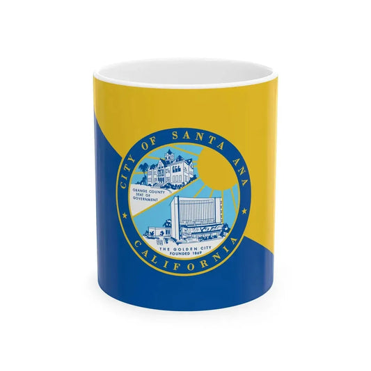 Flag of Santa Ana California (United States) White Coffee Mug 11oz - Go Mug Yourself