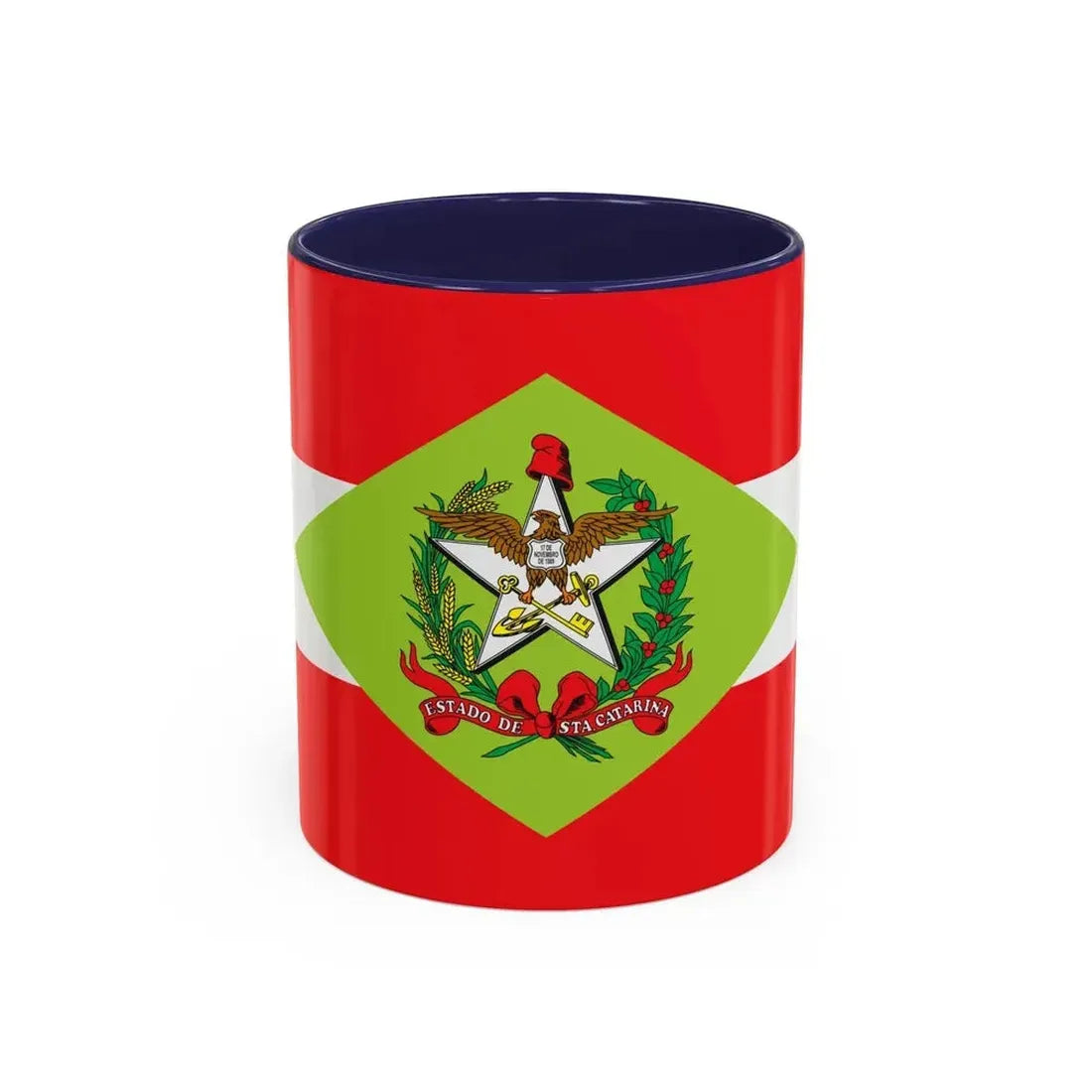 Flag of Santa Catarina Brazil - Accent Coffee Mug 11oz Navy - Go Mug Yourself