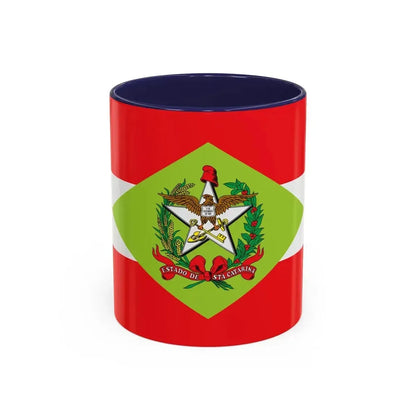 Flag of Santa Catarina Brazil - Accent Coffee Mug 11oz Navy - Go Mug Yourself