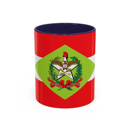 Flag of Santa Catarina Brazil - Accent Coffee Mug 11oz Navy - Go Mug Yourself