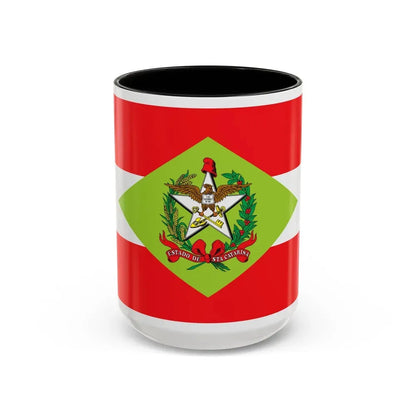 Flag of Santa Catarina Brazil - Accent Coffee Mug 15oz Black - Go Mug Yourself