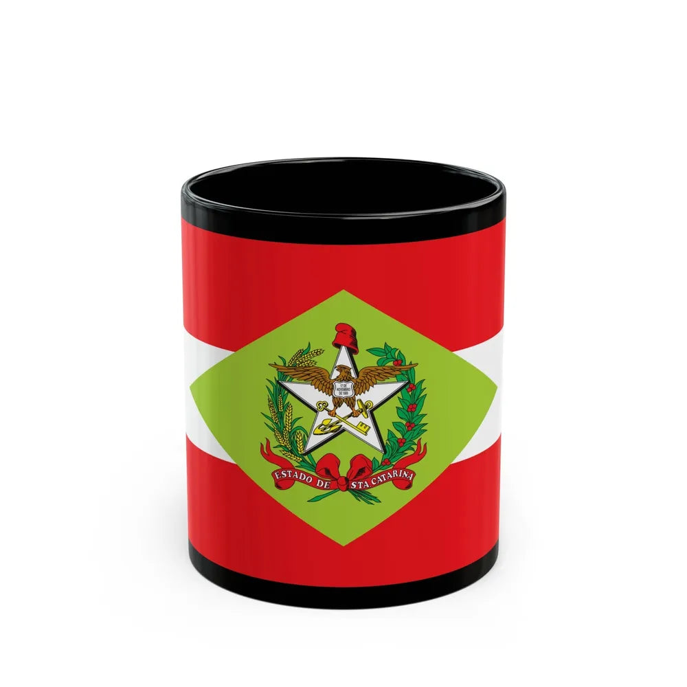 Flag of Santa Catarina Brazil - Black Coffee Mug-11oz-Go Mug Yourself