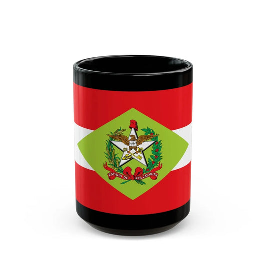 Flag of Santa Catarina Brazil - Black Coffee Mug-15oz-Go Mug Yourself