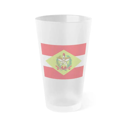 Flag of Santa Catarina Brazil - Frosted Pint Glass 16oz 16oz Frosted - Go Mug Yourself