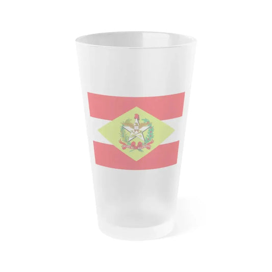Flag of Santa Catarina Brazil - Frosted Pint Glass 16oz 16oz Frosted - Go Mug Yourself