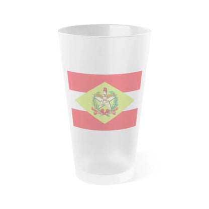 Flag of Santa Catarina Brazil - Frosted Pint Glass 16oz 16oz Frosted - Go Mug Yourself
