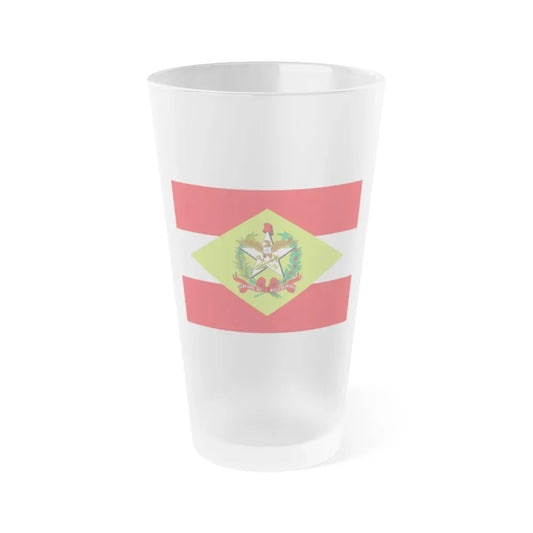 Flag of Santa Catarina Brazil - Frosted Pint Glass 16oz 16oz Frosted - Go Mug Yourself