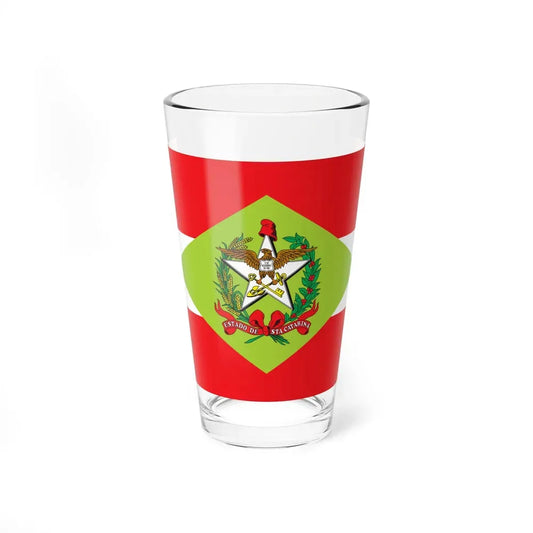 Flag of Santa Catarina Brazil - Pint Glass 16oz 16oz - Go Mug Yourself