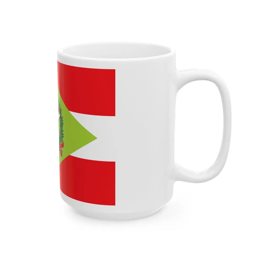 Flag of Santa Catarina Brazil - White Coffee Mug-Go Mug Yourself