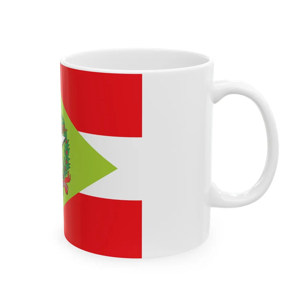 Flag of Santa Catarina Brazil - White Coffee Mug-Go Mug Yourself