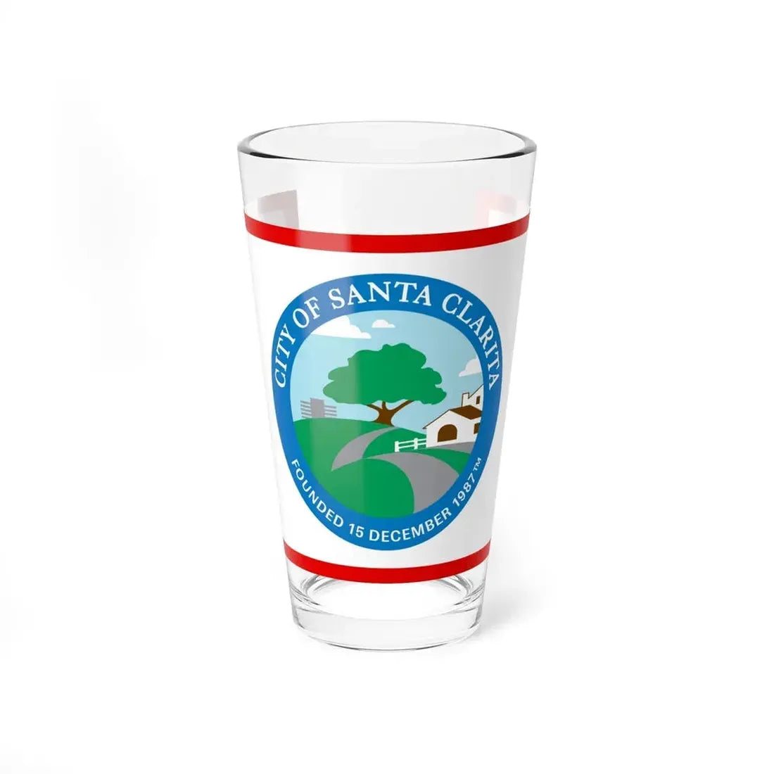 Flag of Santa Clarita, California - Pint Glass 16oz 16oz - Go Mug Yourself
