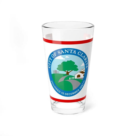 Flag of Santa Clarita, California - Pint Glass 16oz 16oz - Go Mug Yourself