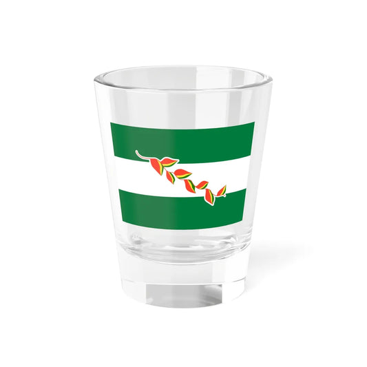 Flag of Santa Cruz Bolivia with the Patujú flower (Bolivia) Shot Glass 1.5oz 1.5oz - Go Mug Yourself