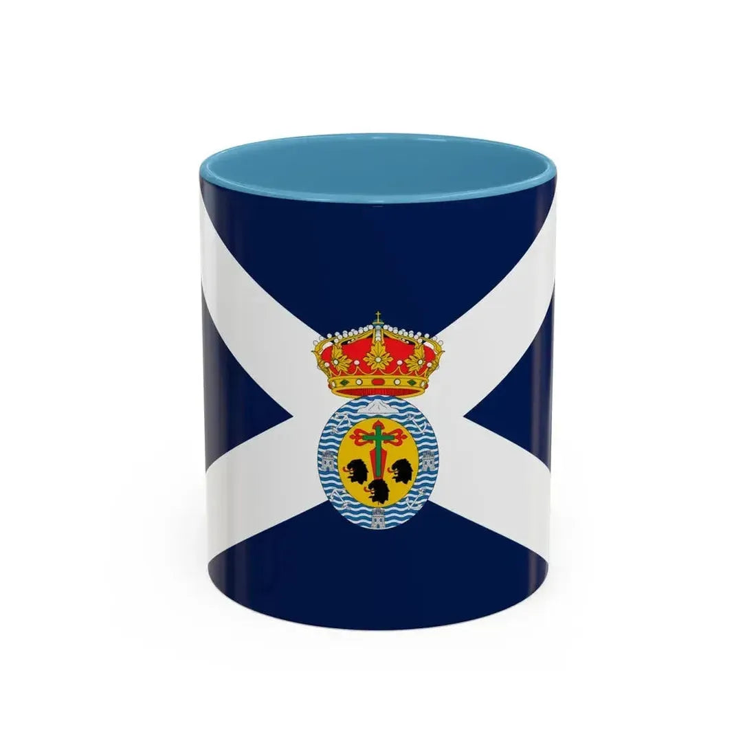 Flag of Santa Cruz de Tenerife Spain - Accent Coffee Mug 11oz Light Blue - Go Mug Yourself
