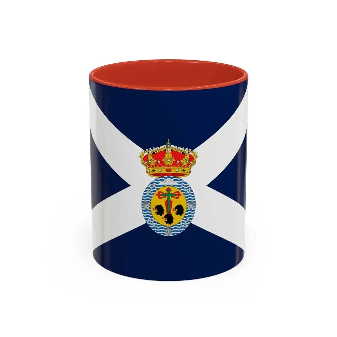 Flag of Santa Cruz de Tenerife Spain - Accent Coffee Mug 11oz Red - Go Mug Yourself