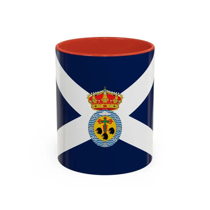 Flag of Santa Cruz de Tenerife Spain - Accent Coffee Mug 11oz Red - Go Mug Yourself