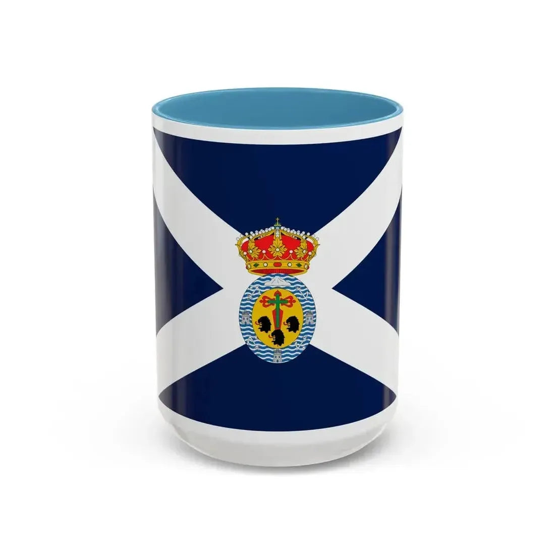 Flag of Santa Cruz de Tenerife Spain - Accent Coffee Mug 15oz Light Blue - Go Mug Yourself