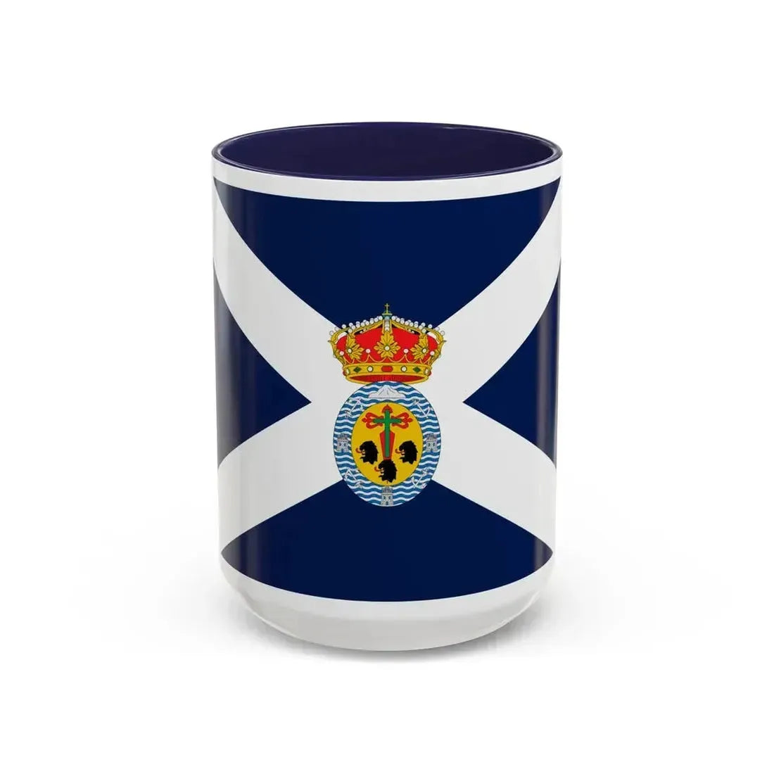 Flag of Santa Cruz de Tenerife Spain - Accent Coffee Mug 15oz Navy - Go Mug Yourself