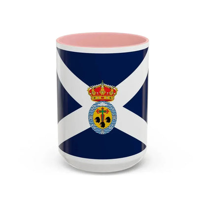 Flag of Santa Cruz de Tenerife Spain - Accent Coffee Mug 15oz Pink - Go Mug Yourself