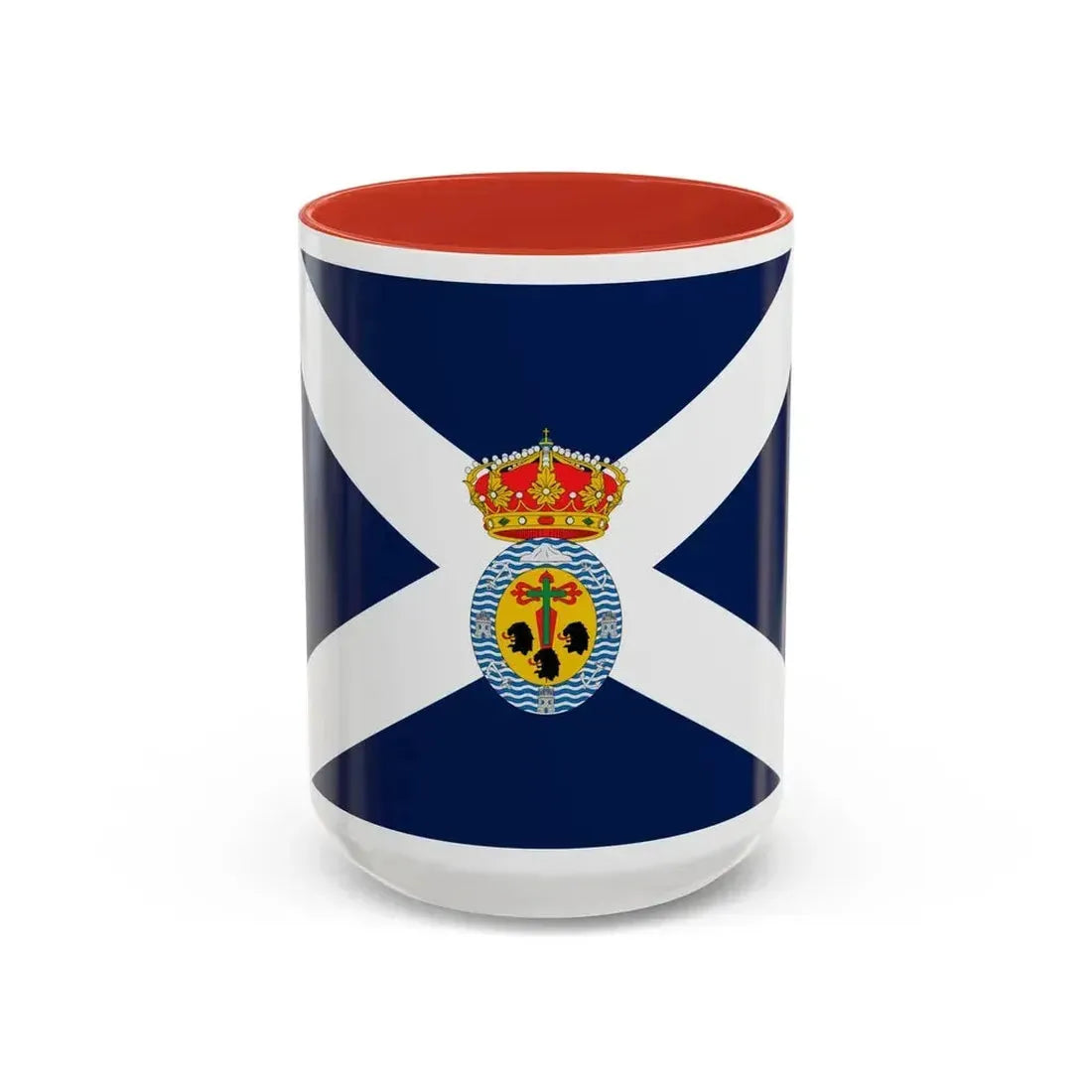 Flag of Santa Cruz de Tenerife Spain - Accent Coffee Mug 15oz Red - Go Mug Yourself