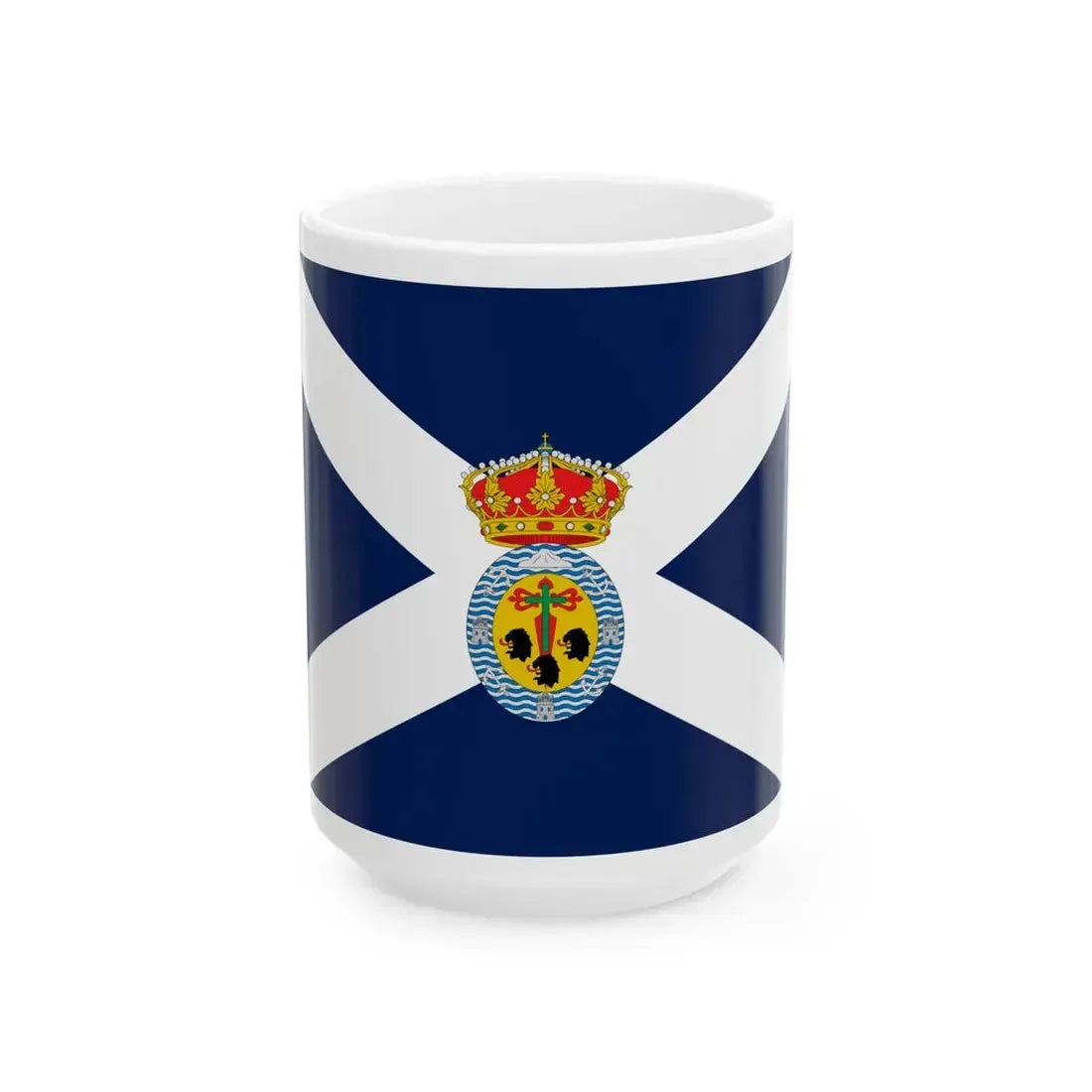 Flag of Santa Cruz de Tenerife Spain - White Coffee Mug 15oz - Go Mug Yourself