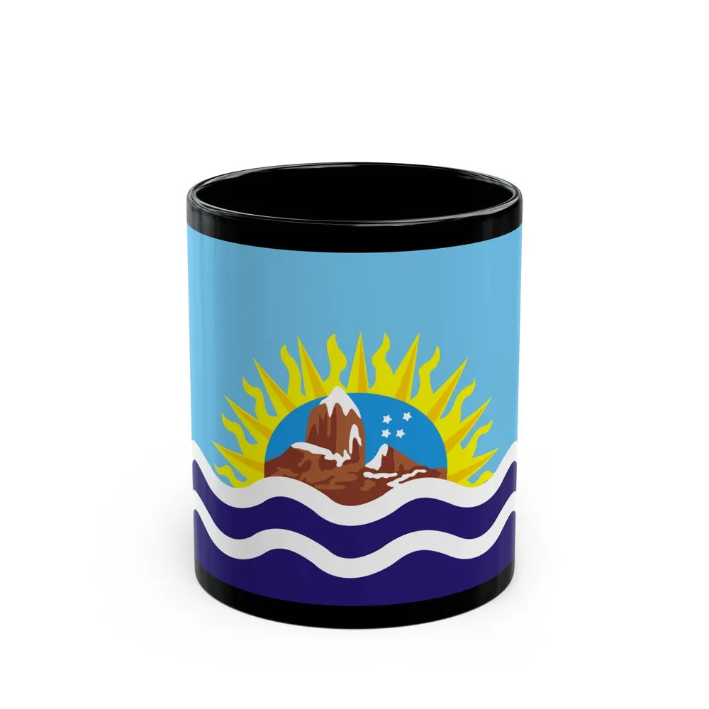 Flag of Santa Cruz Province Argentina - Black Coffee Mug-11oz-Go Mug Yourself