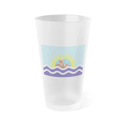 Flag of Santa Cruz Province Argentina - Frosted Pint Glass 16oz 16oz Frosted - Go Mug Yourself