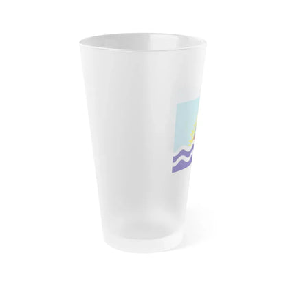 Flag of Santa Cruz Province Argentina - Frosted Pint Glass 16oz - Go Mug Yourself