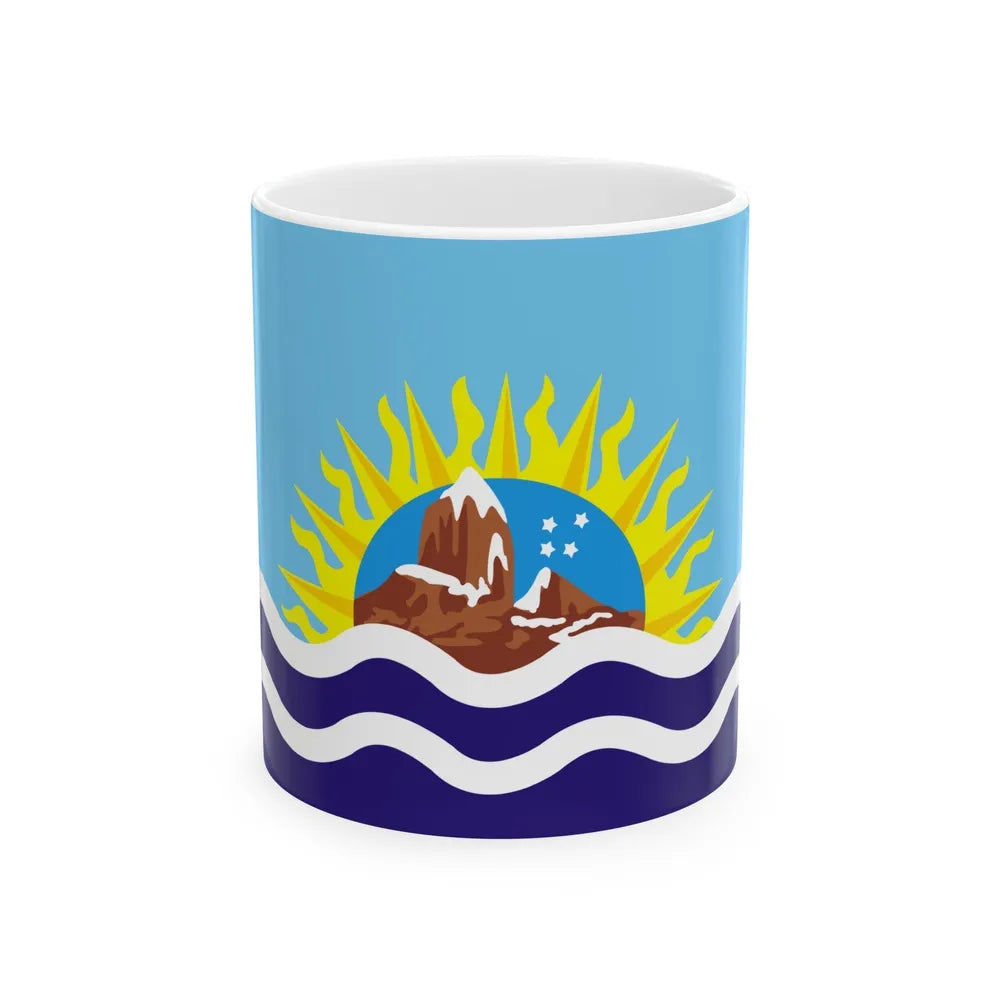 Flag of Santa Cruz Province Argentina - White Coffee Mug-11oz-Go Mug Yourself