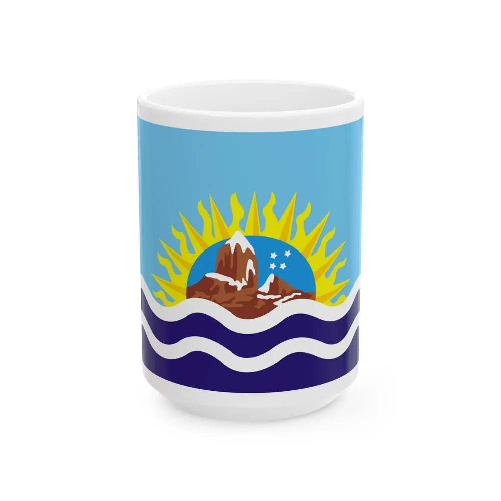 Flag of Santa Cruz Province Argentina - White Coffee Mug-15oz-Go Mug Yourself