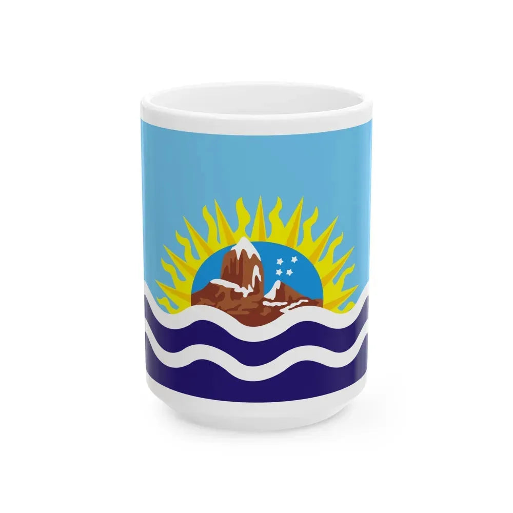 Flag of Santa Cruz Province Argentina - White Coffee Mug 15oz - Go Mug Yourself