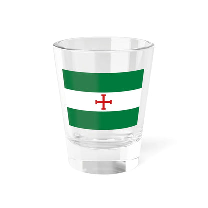 Flag of Santa Cruz with a red Jerusalem Cross (Bolivia) Shot Glass 1.5oz 1.5oz - Go Mug Yourself