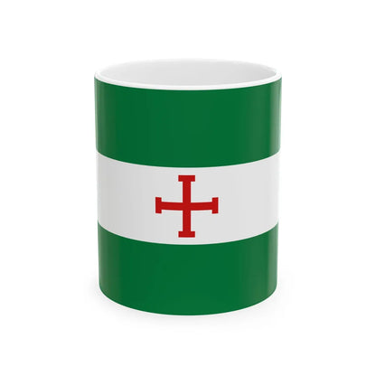 Flag of Santa Cruz with a red Jerusalem Cross (Bolivia) White Coffee Mug 11oz - Go Mug Yourself
