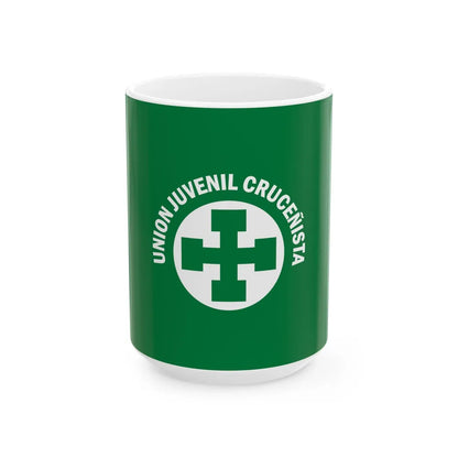 Flag of Santa Cruz Youth Union (Bolivia) White Coffee Mug 15oz - Go Mug Yourself