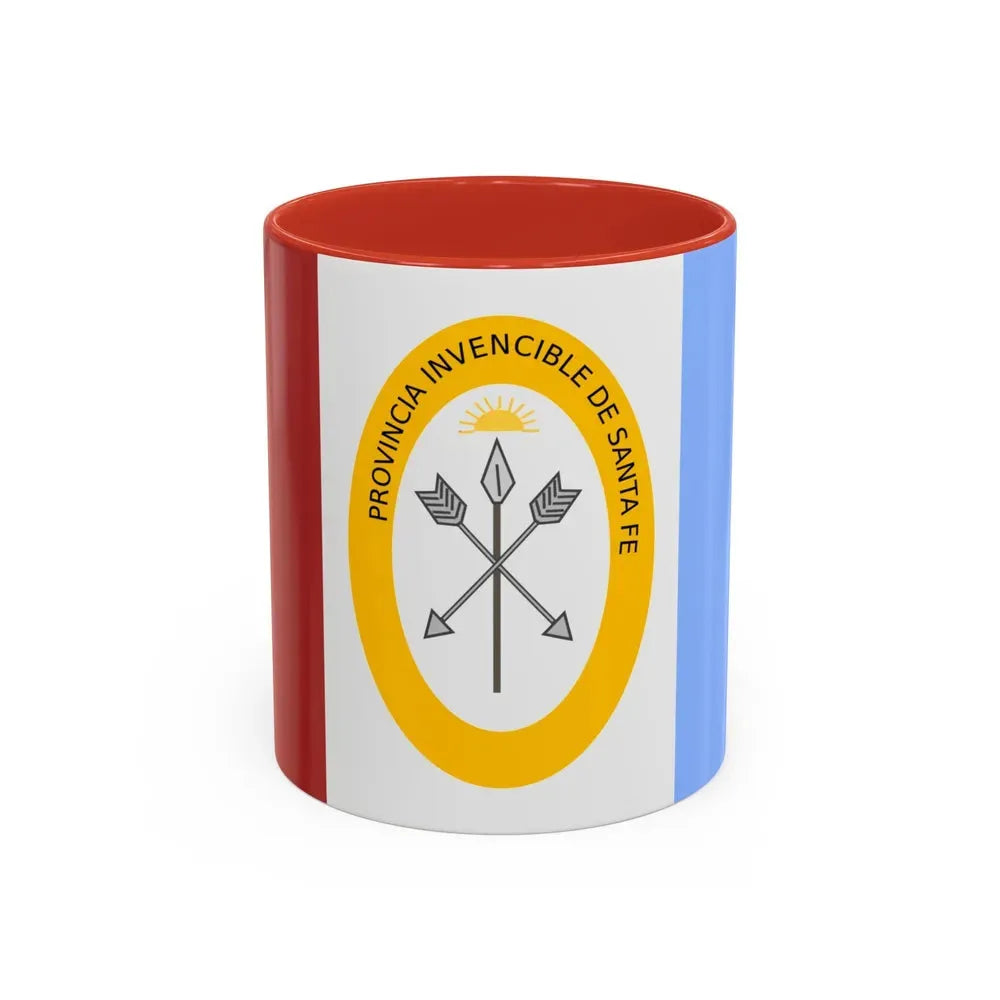 Flag of Santa Fe Province Argentina - Accent Coffee Mug 11oz Red - Go Mug Yourself