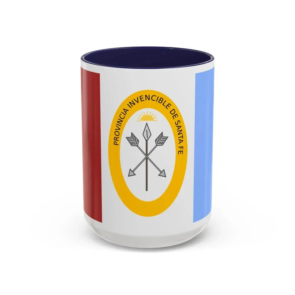 Flag of Santa Fe Province Argentina - Accent Coffee Mug 15oz Navy - Go Mug Yourself