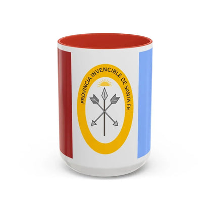 Flag of Santa Fe Province Argentina - Accent Coffee Mug 15oz Red - Go Mug Yourself