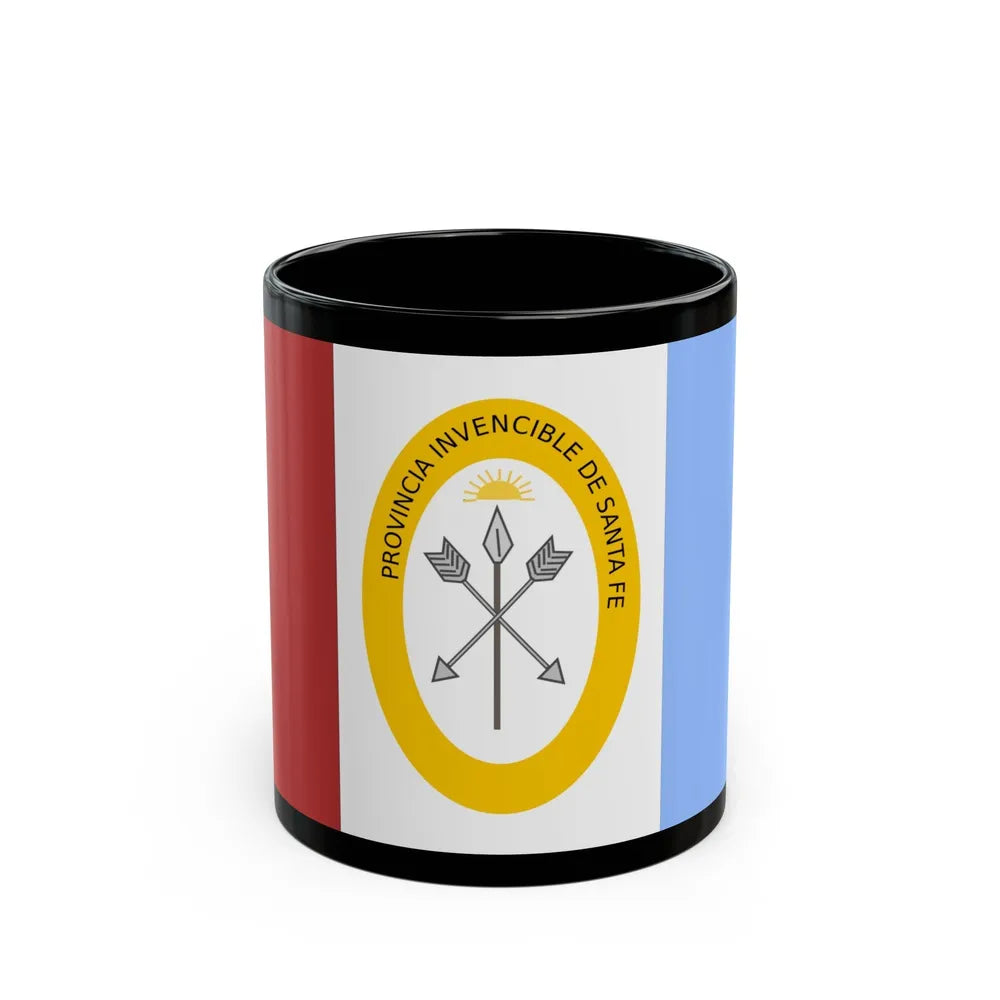 Flag of Santa Fe Province Argentina - Black Coffee Mug-11oz-Go Mug Yourself