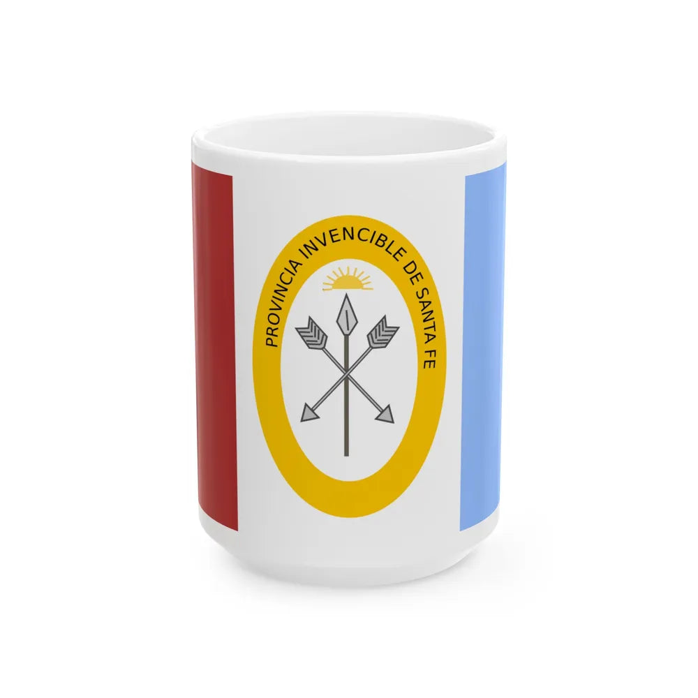 Flag of Santa Fe Province Argentina - White Coffee Mug 15oz - Go Mug Yourself