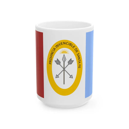 Flag of Santa Fe Province Argentina - White Coffee Mug 15oz - Go Mug Yourself