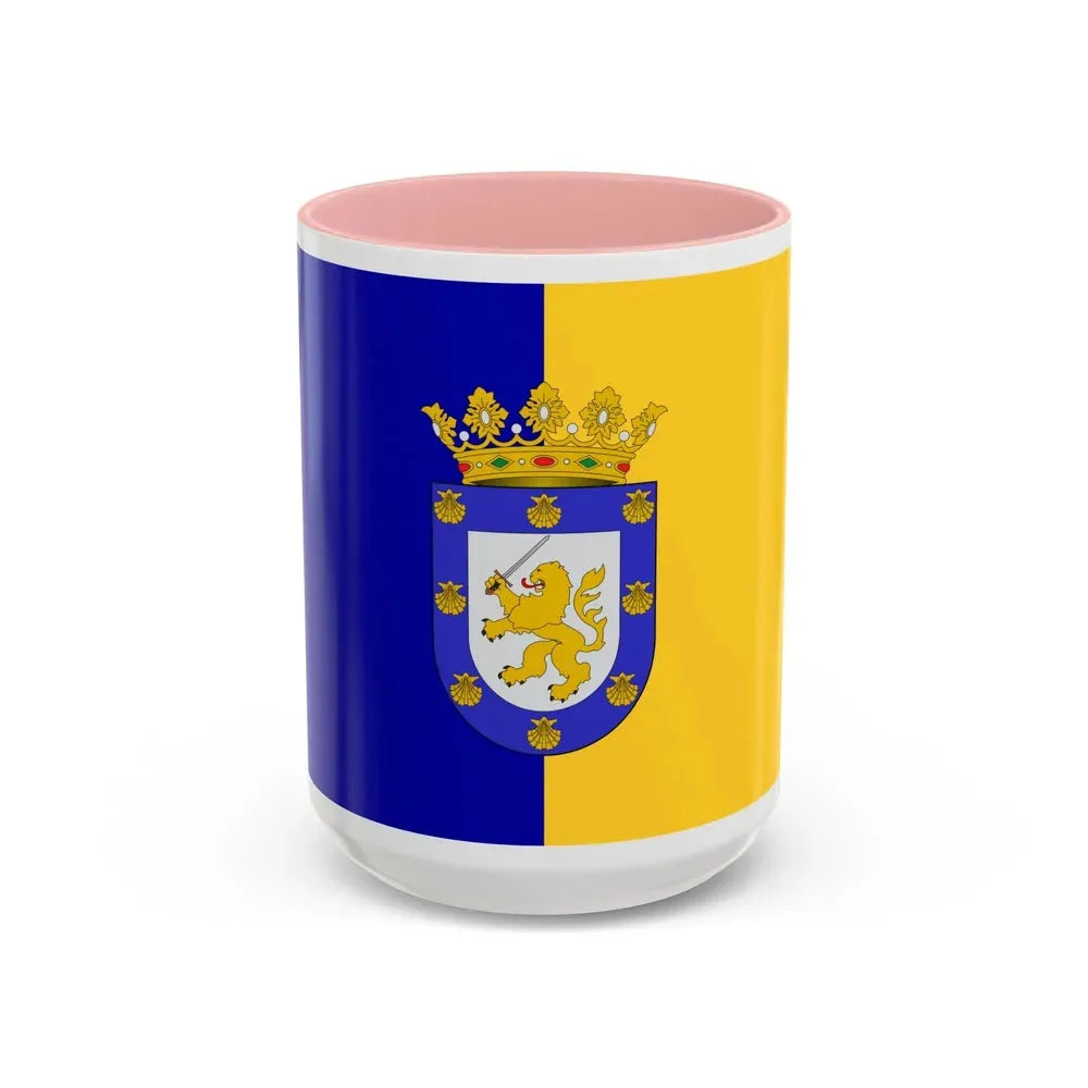 Flag of Santiago Chile - Accent Coffee Mug 15oz Pink - Go Mug Yourself