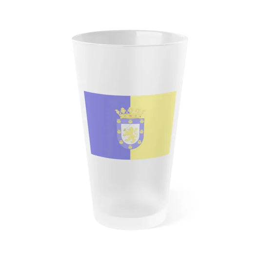Flag of Santiago Chile - Frosted Pint Glass 16oz 16oz Frosted - Go Mug Yourself